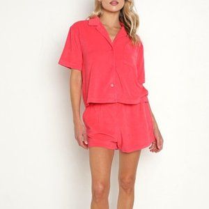 Z Supply: Resort Loop Terry Shirt & Shorts, Strawberry